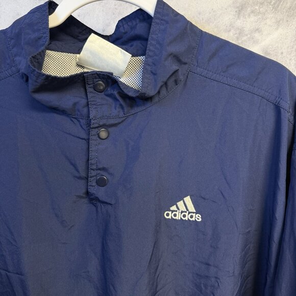 Vintage Adidas Windbreaker Jacket Mens 2XL 26.5x29.5 Blue Y2k 90s - Picture 3 of 9